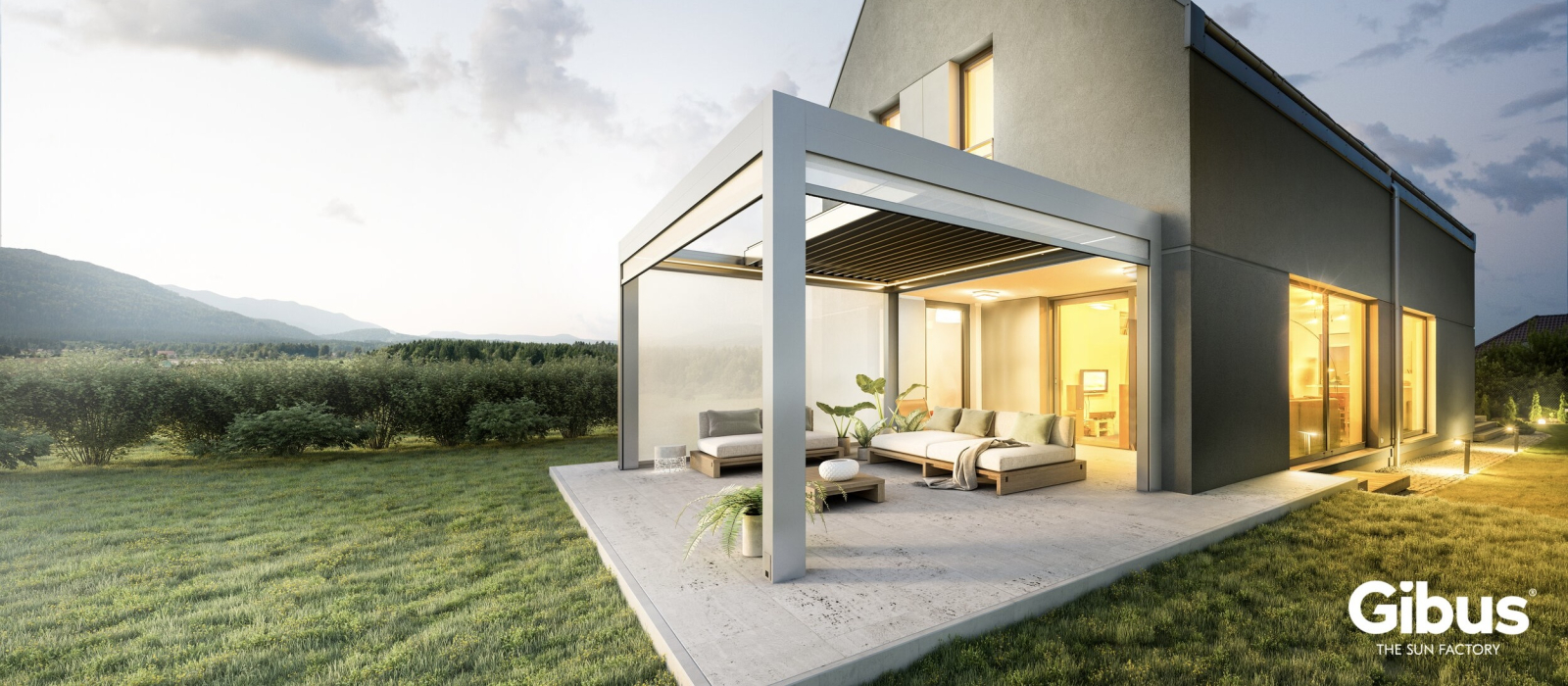 Bioklimatická pergola Velvet s posuvnou střechou